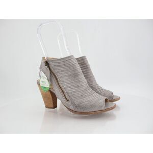 Paul Green Cayanne Gray Shimmer Peep Open Toe Sandal Heel Bootie Sz 4.5 UK 7 US